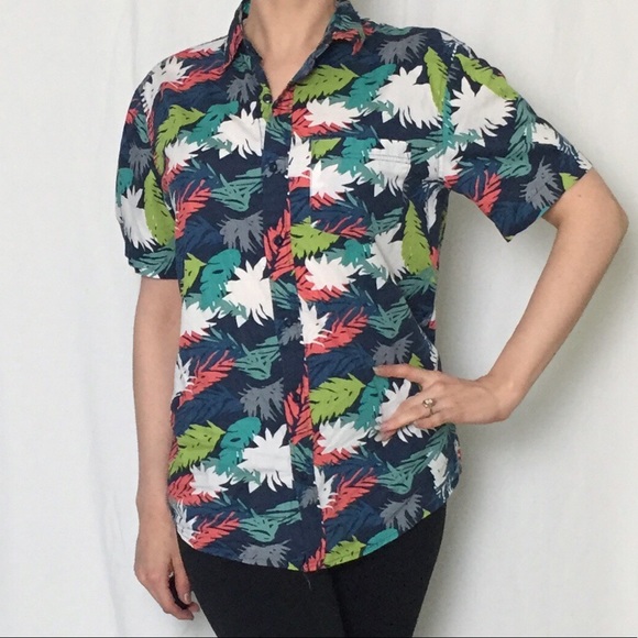 Unisex tropical button-down collared shirt - Picture 3 of 3